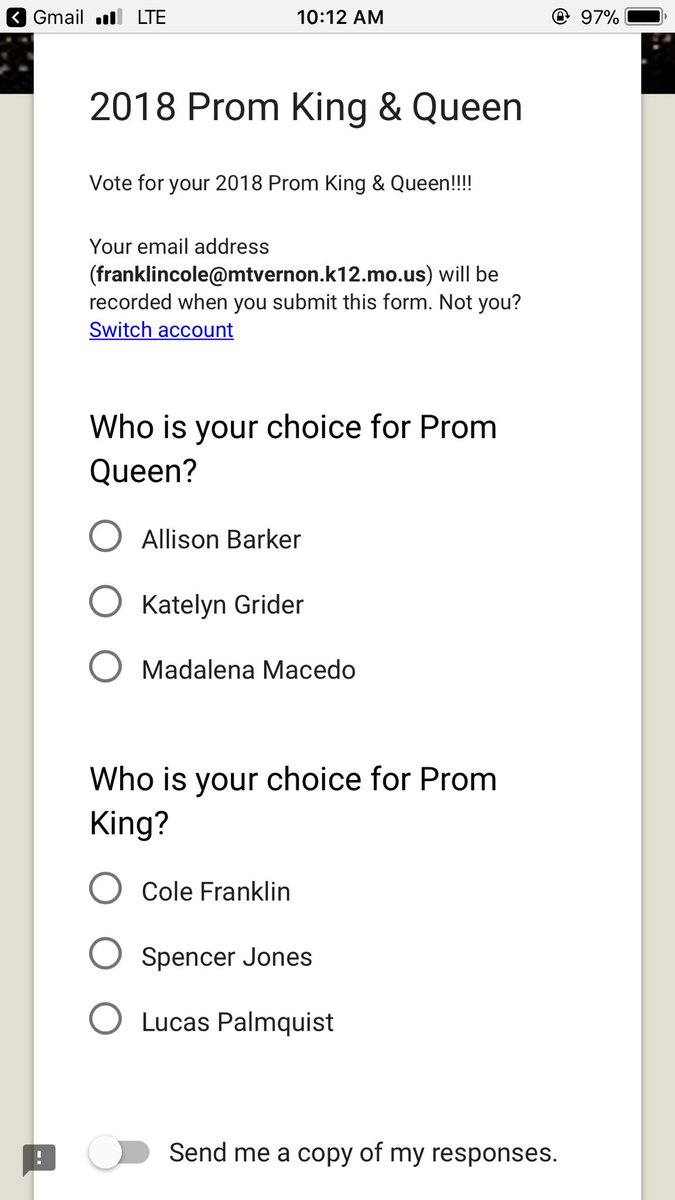 TO ALL MVHS SENIORS:
vote for me and Katelyn and I’ll bring you some Chick-fil-A🙌🏽