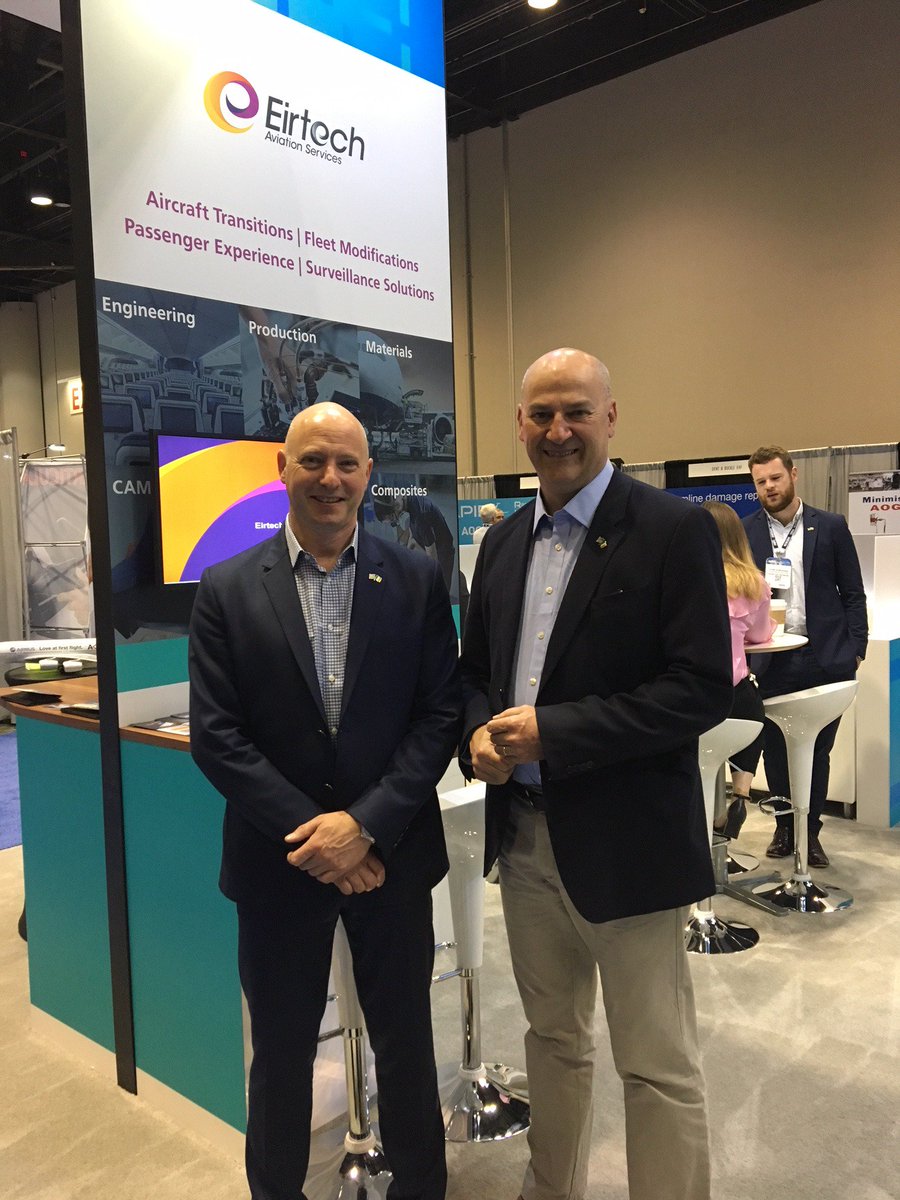 EirtechAviation's tweet photo. We're at #MROAM in the Orange County Convention Center. Find us the at @Entirl Ireland Pavilion, Booth #2535. #IrishAdvantage #Eirtech #Aviation https://t.co/wIBgegTPun