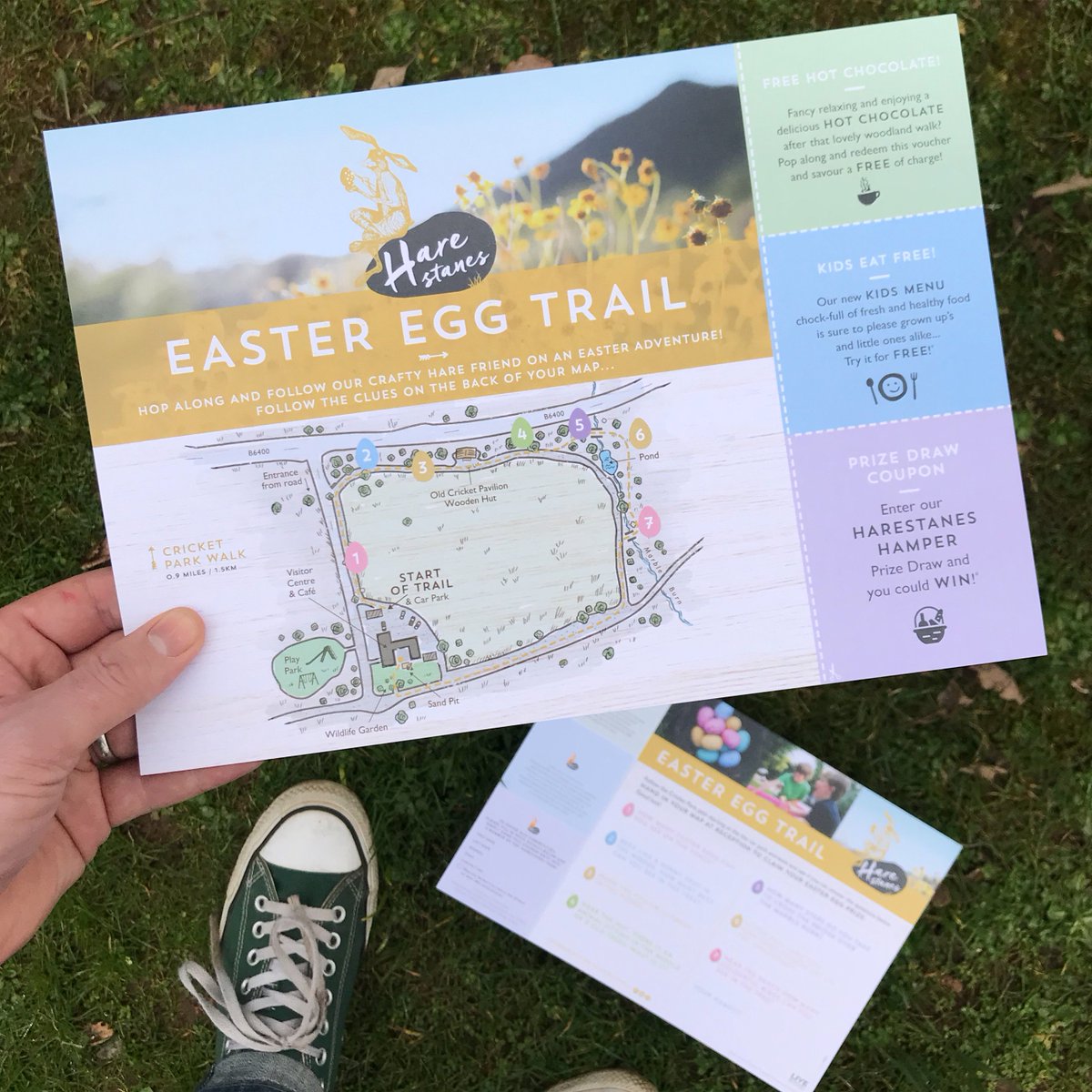 pmgd_'s tweet image. More goodies for pmgd... on a recent trip to Harestanes it was brill to get a few copies of the map sheet designed by pmgd for the Easter Egg Trail 👍🏻
#pmgd #graphicdesign #printsamples #marketingmaterials #map #harestanes #easter #eggtrail #liveborders #scottishborders