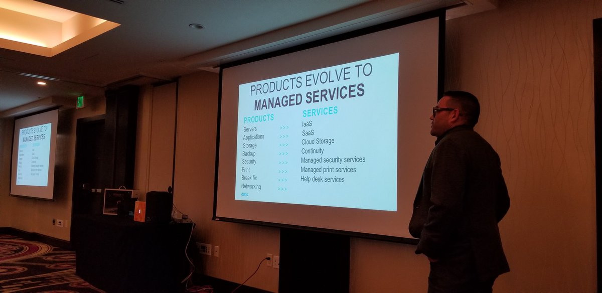 BadAzzMaz's tweet photo. Great presentation from @datto in Denver. Evolving Technologies and managed services. #BusinessContinuity #MSPfirst https://t.co/9RuLiocwoJ