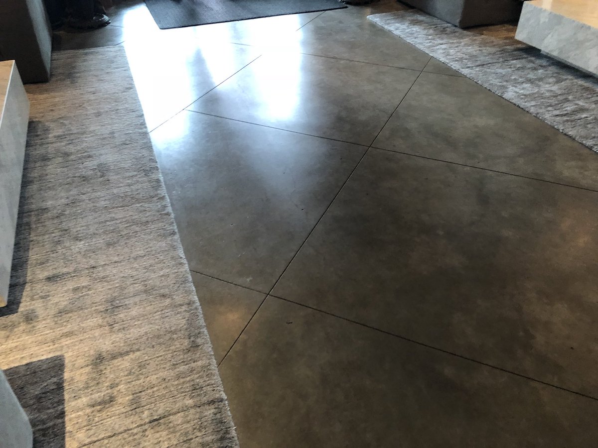 IntegrityStone1's tweet image. Concrete floors are very easy to maintain, because of natural sealing by polishing, the pores are very close which causes a lot less dirt, if you are going to clean it with chemicals, make sure it is something neutral, non acidic.