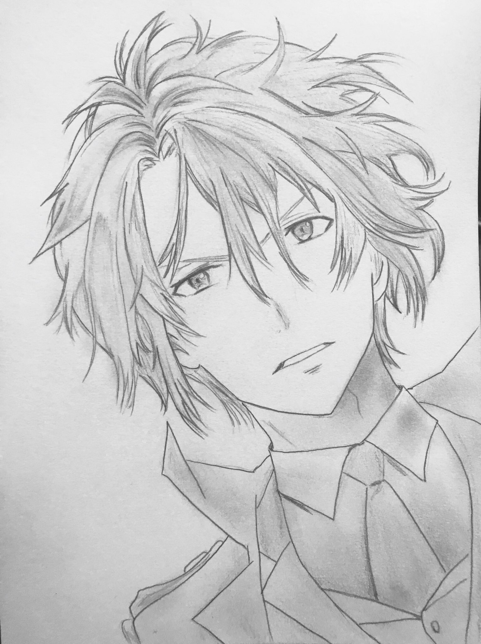 X 上的 Maryam Chan：「👩🏻‍🎨💙 #anime #drawing #sketch #art #shading #manga  #artist #kawaii #Japanese_anime #guy #boy #cute #pencil #pencilart  #Pencildrawing  / X