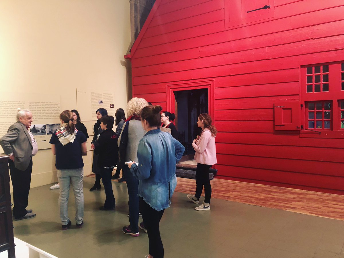 Students in front of the Jan Martense Schenck house at <a href="/brooklynmuseum/">Brooklyn Museum</a> earlier this week for Dean Sarah E. Lawrence and Dr. Barry Harwood’s course, “The Period Room as Curatorial Practice”