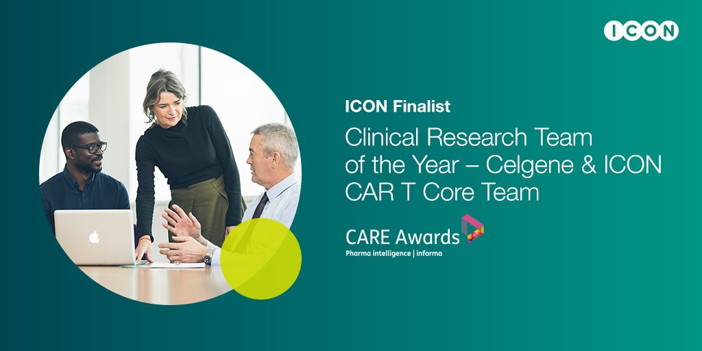 ICONplc's tweet photo. We are honoured to have been shortlisted for #ClinicalResearch Team of the Year for our work on a CAR T program at the 2018 #CAREAwards18. Read about the awards here https://t.co/KjzsIwt2bN https://t.co/dA3gjafL2F