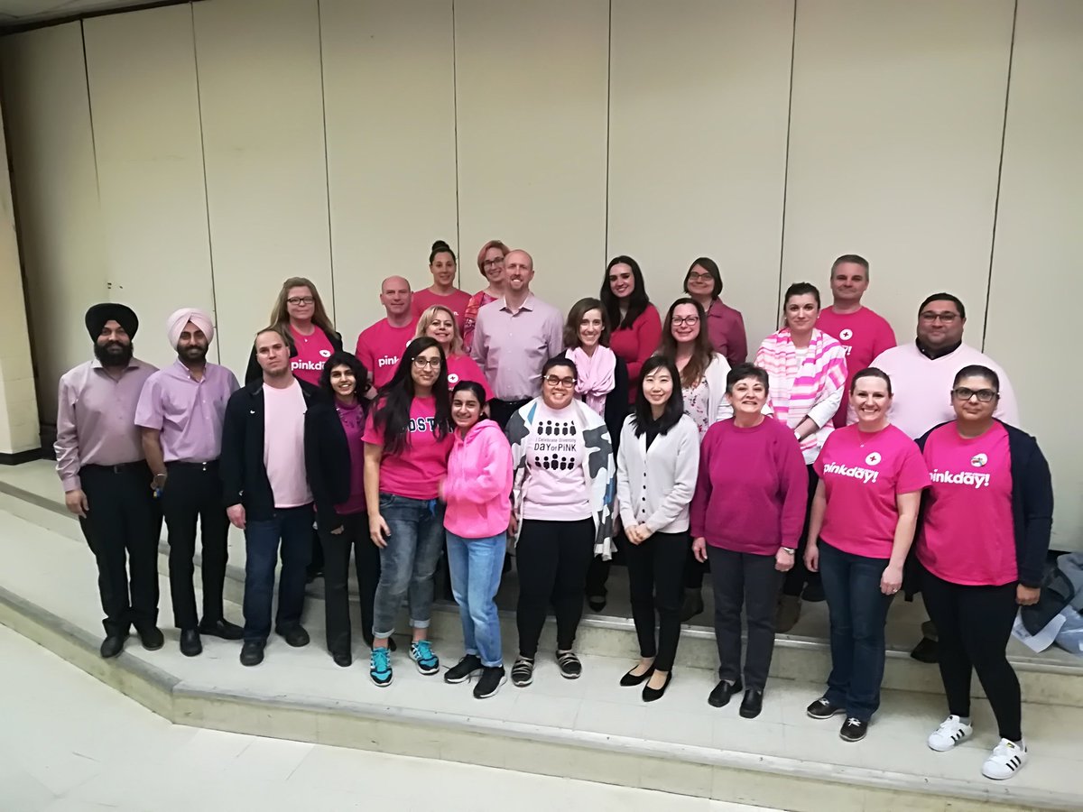 #TFSS stands up to bullying #PinkShirts 

(Picture taken before many more arrived)
