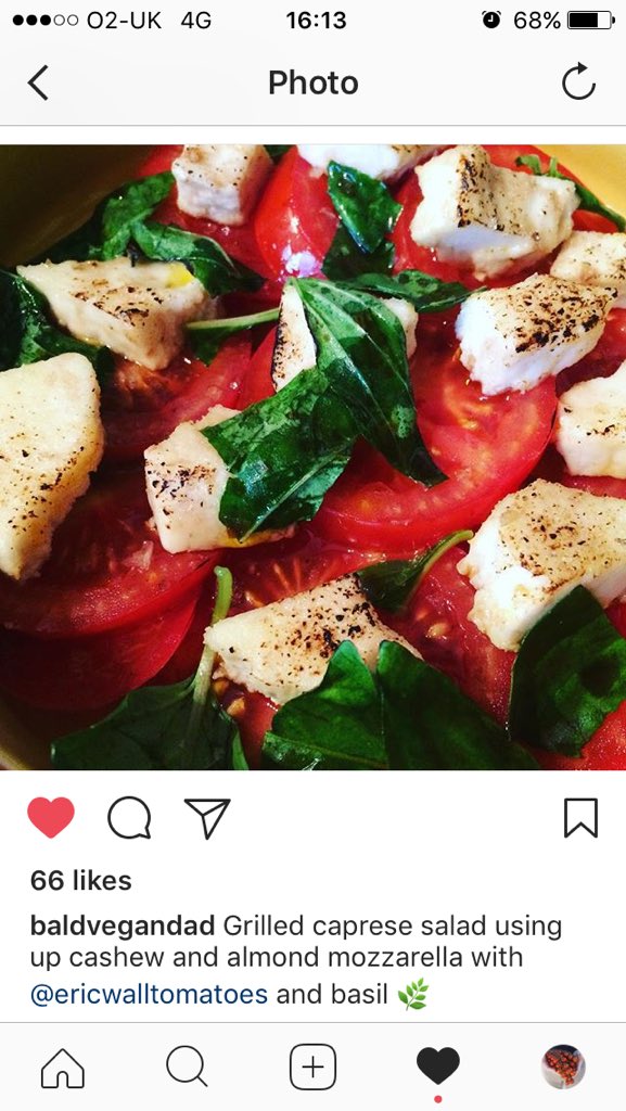 The_GH_Growers's tweet photo. Look at this mouth watering grilled caprese salad with cashew and almond mozzarella, basil and #EricWall tomatoes we got mentioned in on #Instagram 🤤🍅 https://t.co/gKwCtj4DBX