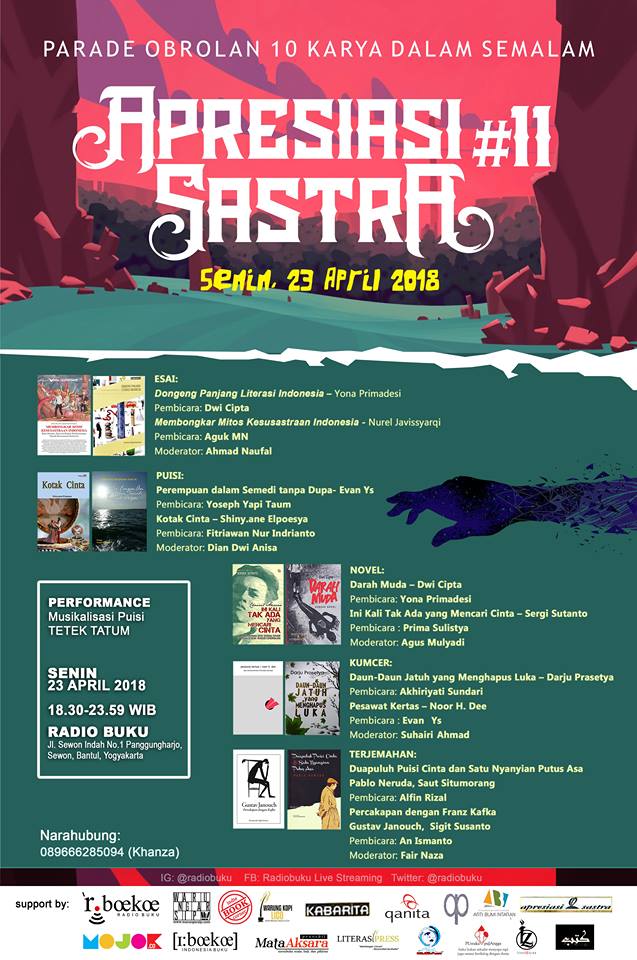 10 buku dalam semalam di Jogja:
mari bertandang ke Jogja, Senin Malam, 23 April 2018.