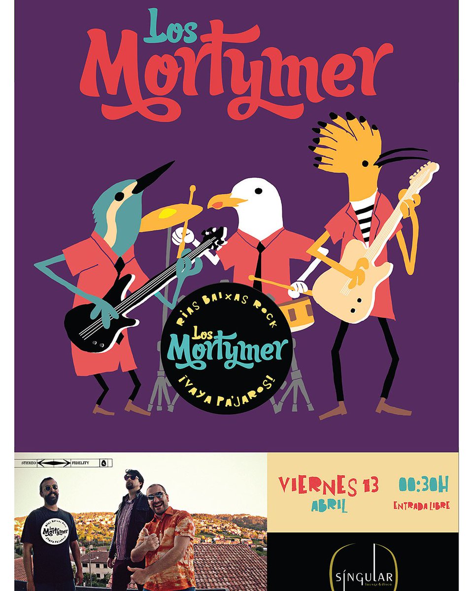 LosMortymer's tweet photo. Este viernes realizamos vuelo migratorio A Guarda. Estaremos en el @SingularAGuarda Todos a aletear. #losmortymer #vayapajaros #riasbaixasrock #GarageRock #rock #Directo #live #Vigo #aguarda #Laguardia #viernes #singularloungedisco https://t.co/EqwFFhnhw9
