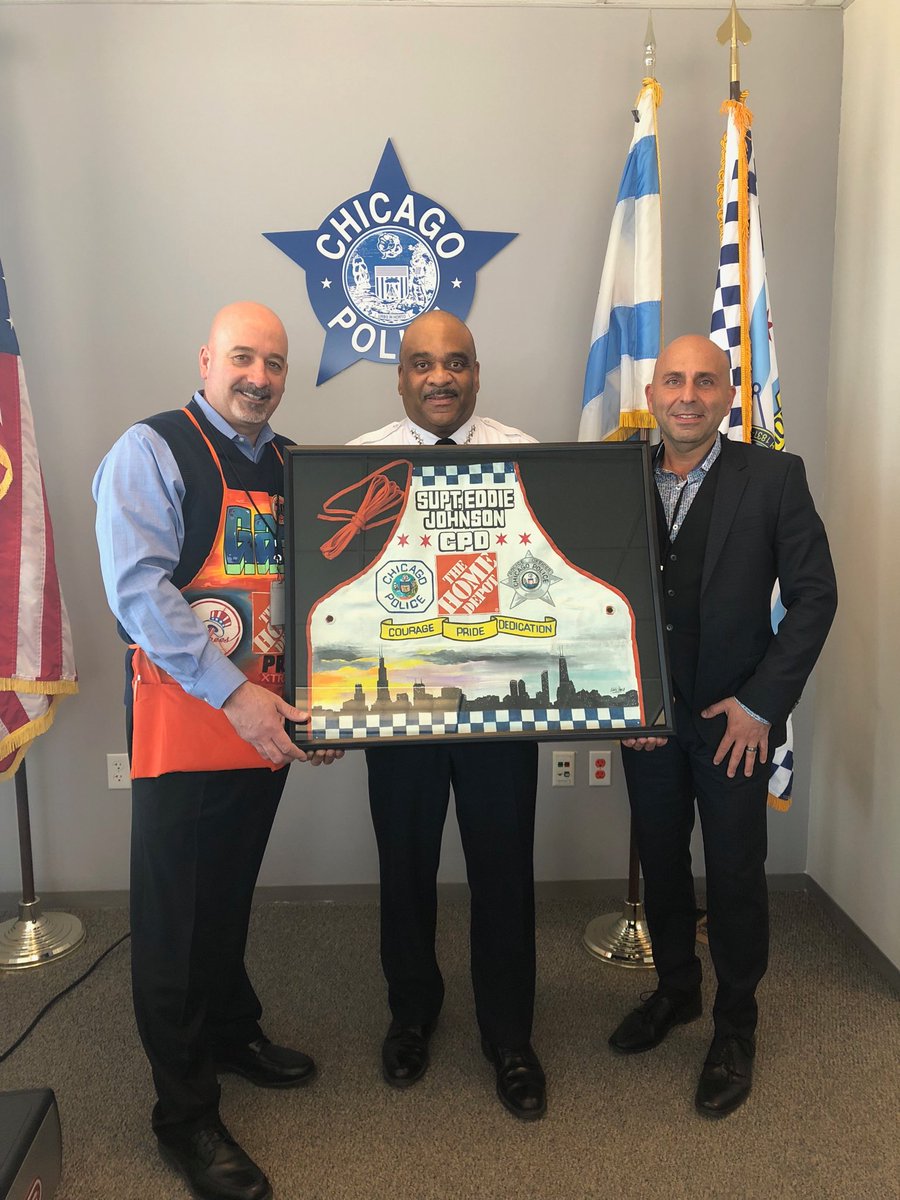 Building stronger relationships with our community and our civil servant leaders... Superintendent Eddie Johnson along with our d65 DM Gary Hutchinson!!