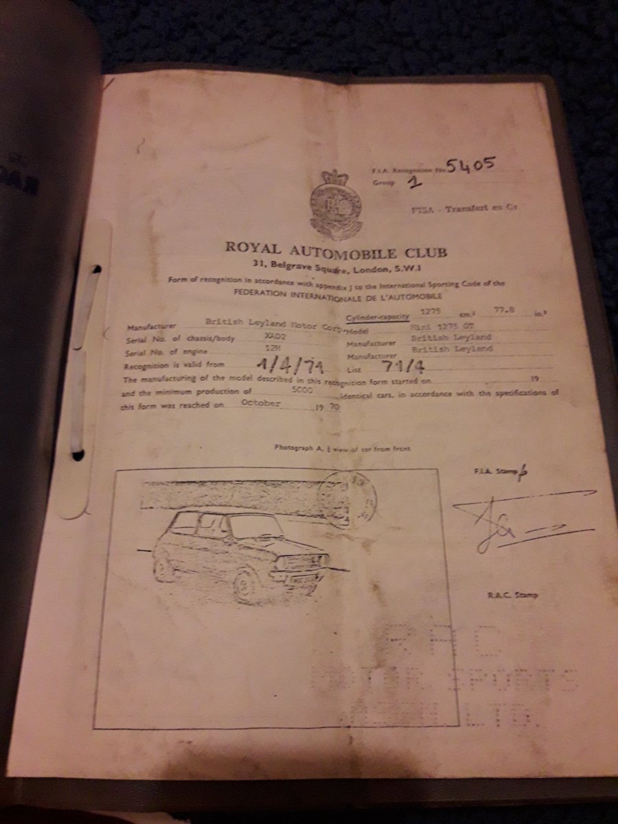 Today's find.. Homologation papers for mini clubman 1275gt.. Dated 1971.. <a href="/MayoMotorClub/">Mayo Motorsport Club</a>  <a href="/thisisirishral1/">ThisIsIrishRallying</a>  #anyonefeelingoldyet ..