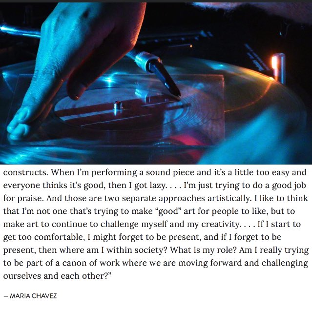 Chavezsayz's tweet image. Many thanks to #looksee for interviewing me during my #artistresidency w/ @URmuseums @ModlinCenter . 👂🏽 Listen 👂🏽 here:
look-see.co/blog/mariachav… 
#soundart #abstractturntablism #mariachavez #topographyofsound2018