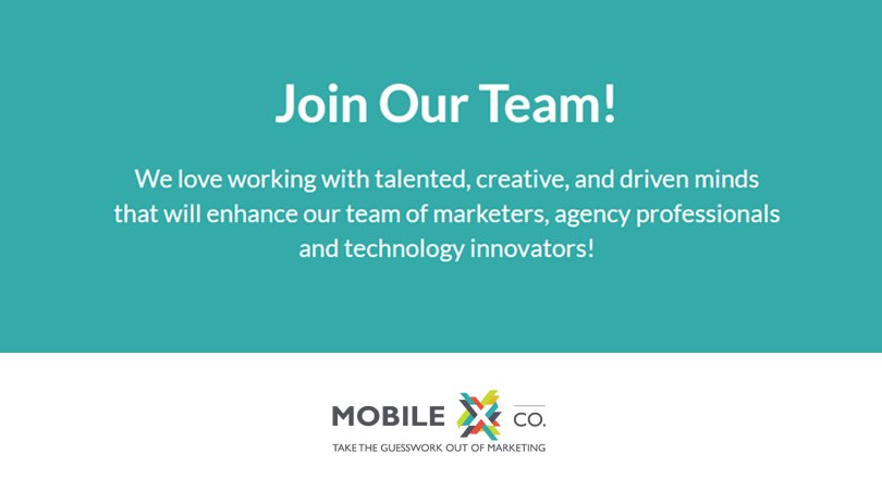 MobileXCo's tweet image. Our team is currently looking for an Account Executive, learn more here: mobilex.co/2GTsEgw  #martech #startup #jobopening #clientservices #accountexecutive #employmentopportunity  #technology #marketing