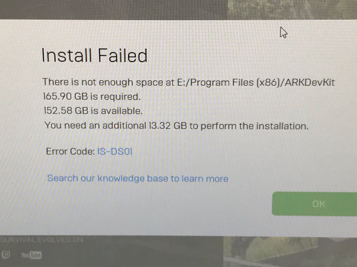 mr_isaacs's tweet image. Yikes. Guess I need to free up some space for #ARKDevKit @survivetheark #games4ed @EpicGames @lucasgillispie