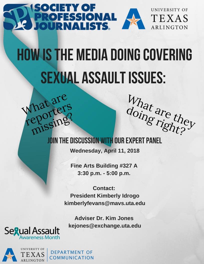 Join us at our #SAAM event going on TODAY with @dallasnews reporter Tasha Tsiaperas, Katharine Esser, assistant Director of Research at the Tarrant County Women's Center and Casey Cohea @UTAPolice Crime Prevention officer and rep. of the Rape Aggression Defense (RAD) program.