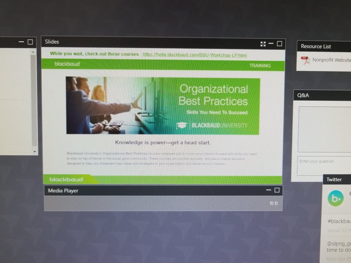 Nonprofitess's tweet photo. About to take this webinar! Hoping for some good tips on updating my org's website and driving traffic #nonprofittech #webinar #learninginprogress #learnsomethingnew https://t.co/uSjPOzy5d0