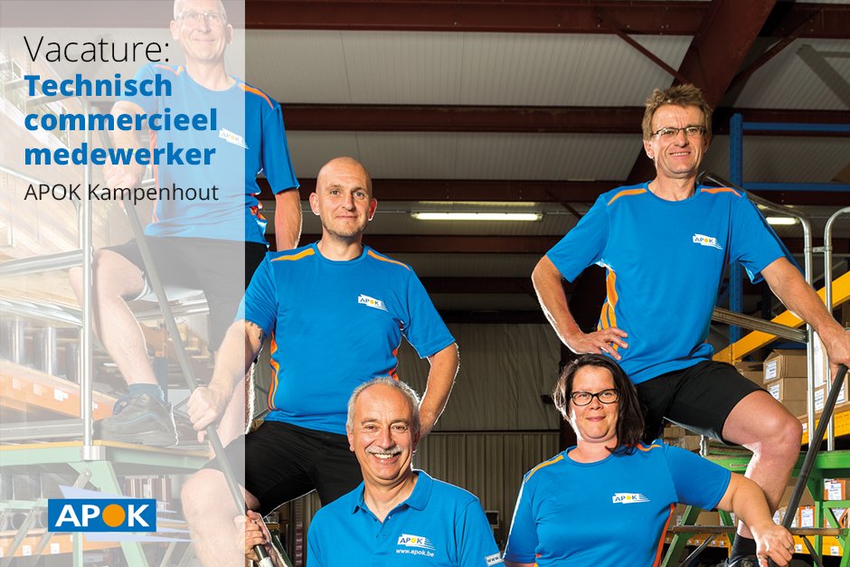 APOK_be's tweet photo. #VACATURE: #APOK #Kampenhout zoekt een technisch #commercieel medewerker. #Solliciteer snel voor uw nieuwe #job: https://t.co/08LxUSozeM https://t.co/6XDVCpCDqP