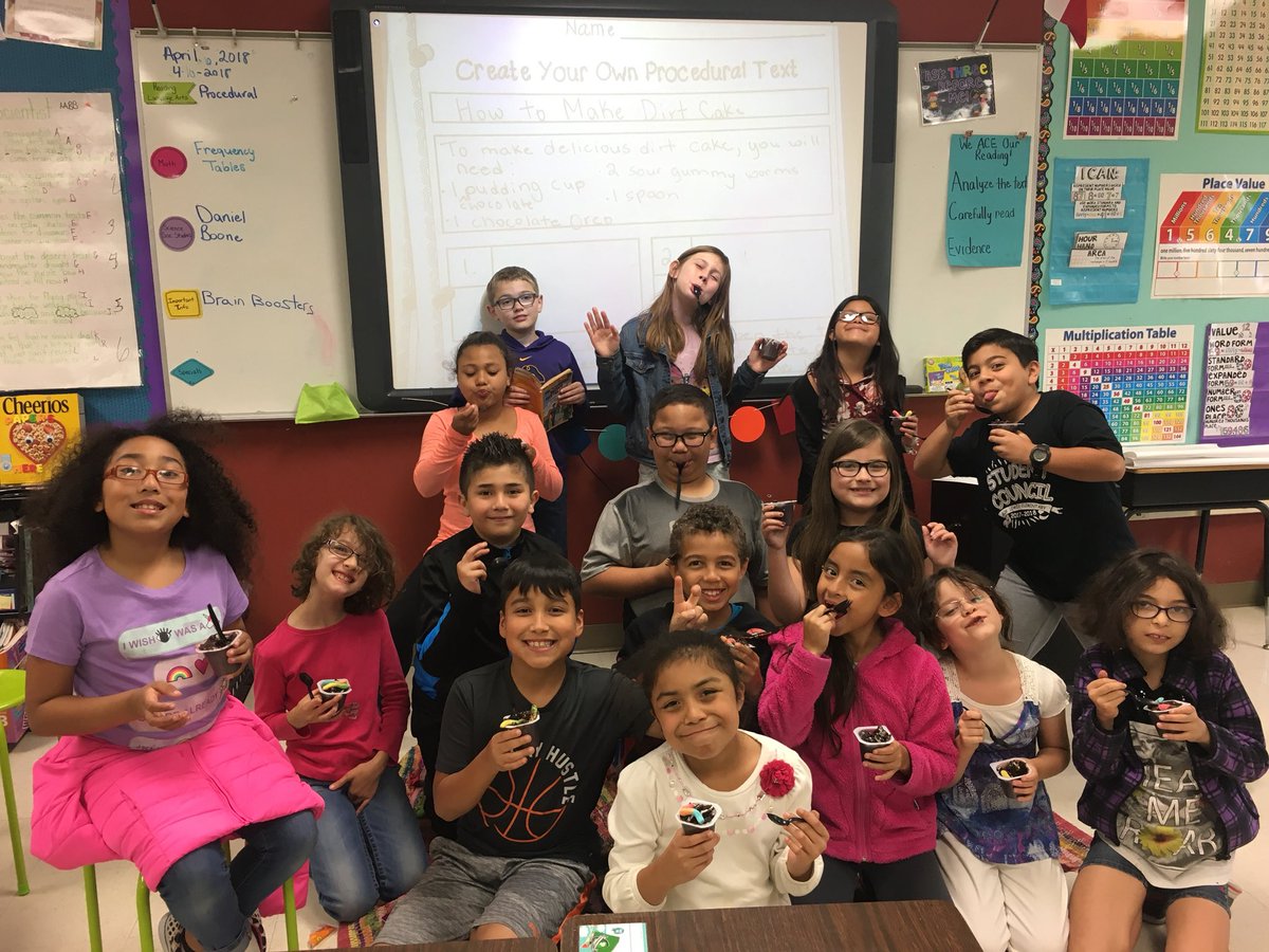 Bworkman_Lewis's tweet photo. Yesterday we practiced procedural writing while making dirt cake! #lewisinspired https://t.co/14K9Gh8l4o