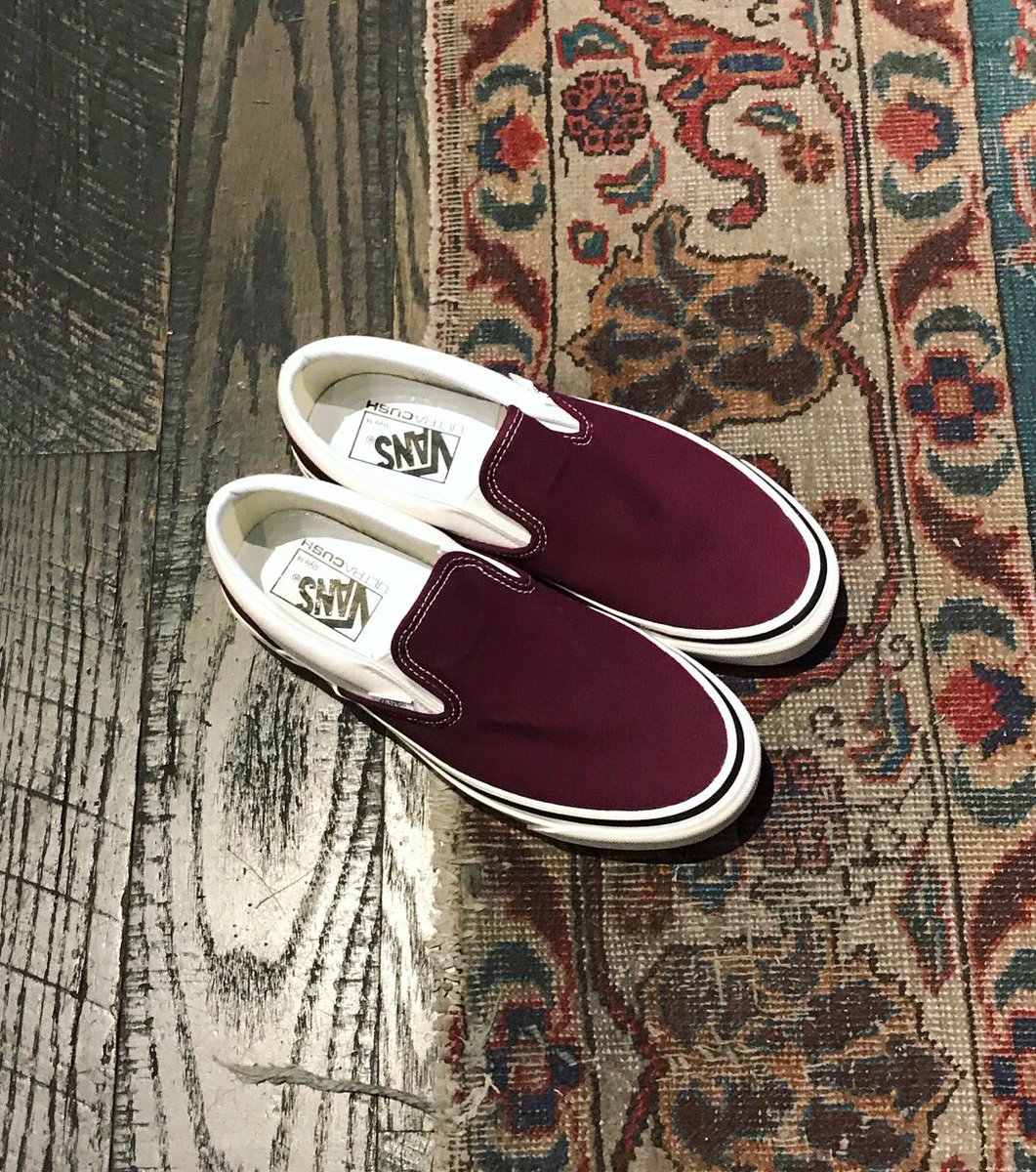 burgundy slip ons vans