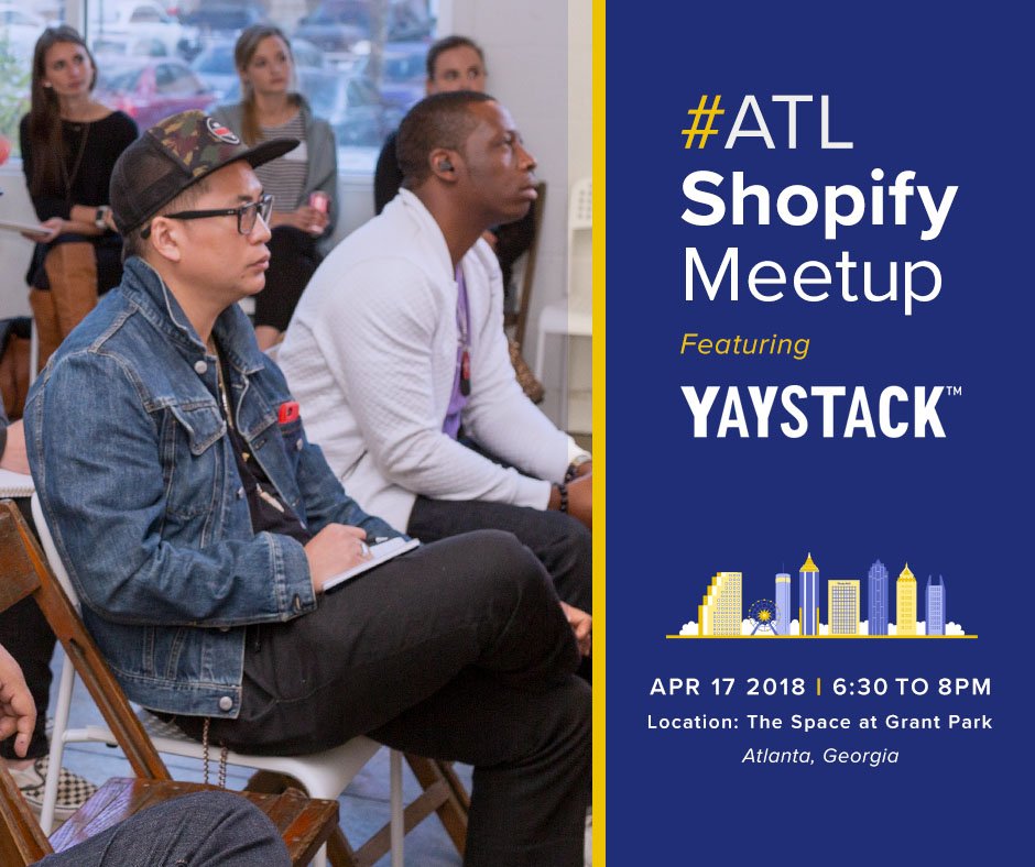 builtnicely's tweet image. Excited to announce local app @yaystack  will be presenting at our April meetup! Join us April 17th from 6:30 - 8 pm for a special presentation and Q&amp;amp;A to follow! To learn more visit atlanta.shopifymeetup.com #yaystack #atlshopifymeetup #atl #nicelybuilt #shopify