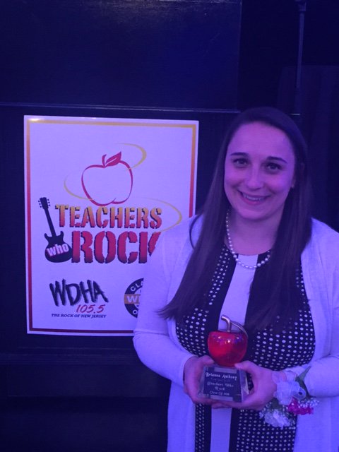 mtarlingtonk8's tweet photo. Congratulations to our own Ms. Brianna Anthony for being named a 2018  "Teacher Who Rocks" at last night's award banquet sponsored by WDHA 105.5 radio station.  We are so proud of you! https://t.co/PUMnbrCdmm