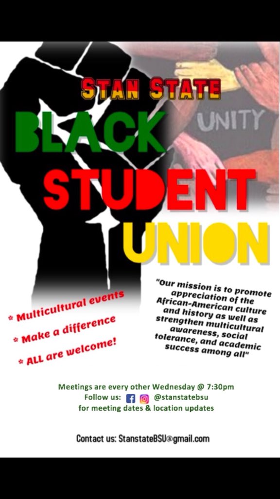 stanstatebsu's tweet image. MEETING TONIGHT (4/11) @7:30pm in MSR 130!! We will be discussing Religion in the Black Community (Christianity, Islam, Voodoo &amp;amp; other African Diasporic Religions). 
ALSO, sign up for the basketball tournament happening this SATURDAY (4/14)! 
docs.google.com/forms/d/e/1FAI…