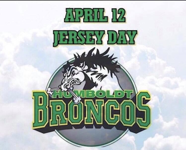 We will be showing our support by wearing our jerseys tomorrow and hope you will too. 💚💛   #HumboldtStrong https://t.co/wJxgTUiZyz