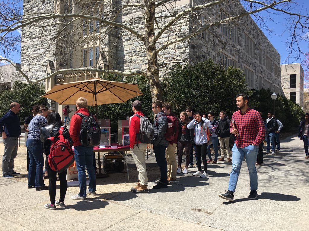 Free snow cones outside of Pamplin now! Courtesy of VT University Innovation Fellows to promote Friday’s Experiential Learning Conference xl.vt.edu