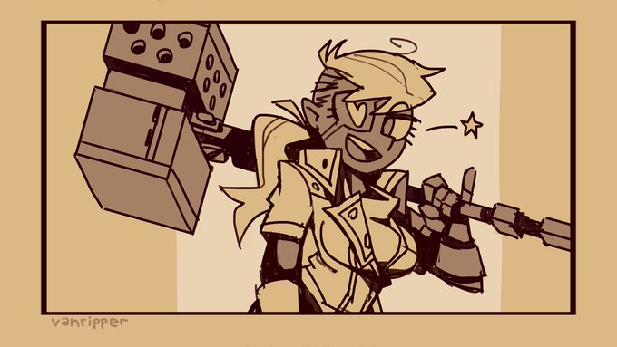 Little sketch of Alex from @CellarDoorGames Full Metal Furies 