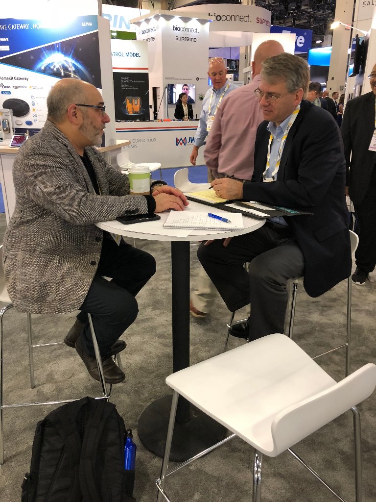 ZWave_Alliance's tweet image. Tom Kerber of @ParksAssociates meeting with Alliance exec director @Mitchell_Klein at #ISCW18 - if you&apos;re interested in #IoT &amp;amp; #smarthome, stop by the #ZWave Pavilion booth 30078