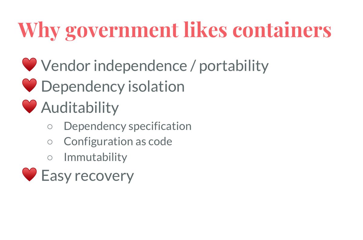 BettyJunod's tweet image. Government loves containers for the same reasons as private industry #DockerGovSummit