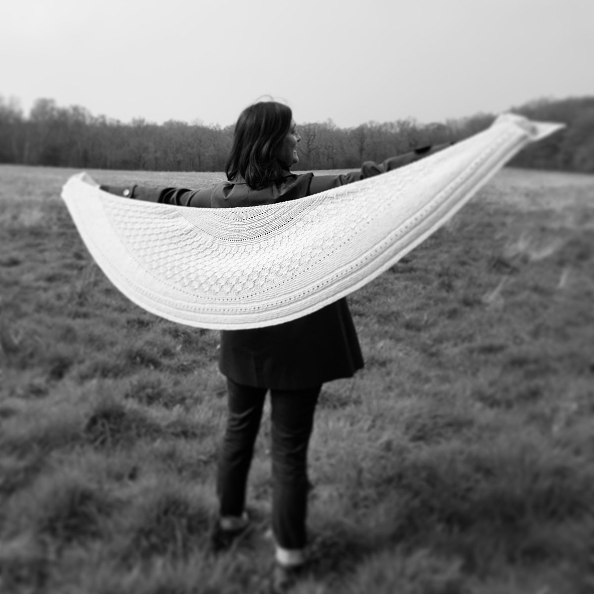 woollentide's tweet photo. #AfternoonOff. A walk in the woods, flower spotting and posing for a few pictures of this beautiful pattern #ChalkyWay in our very own #Southdown #lambswool. #Sussex https://t.co/UiscprVWaj