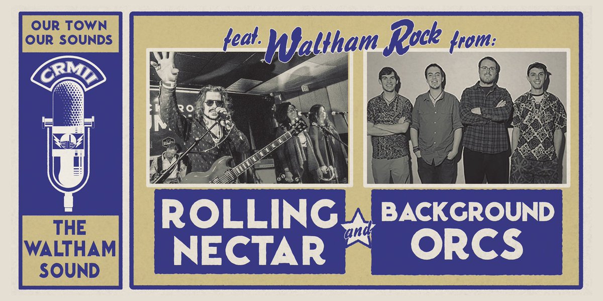 Thursday, APRIL 19- we bring #Waltham rock to the Museum in a BIG way- two of our town's best, @RollingNectar and @BackgroundOrcs perform as part of our WALTHAM SOUND music series celebrating OUR TOWN, OUR SOUNDS-THE WALTHAM SOUND Tix bit.ly/2EtRB50