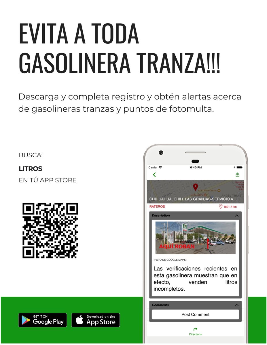 lts_Verdaderos's tweet photo. @NachisMC @Profeco @MovCiudadanoMX @israelglezrmz @muralcom @vickymercados @DipCiudadanoMX @DanteDelgado @MujeresMovMX @VictorSanoro @hekglez @UDEGLIBRE Descarga app @lts_Verdaderos y recibe alertas al entrar o al pasar cerca de cualquier Gasolinera que tenga reporte en PROFECO, además de puntos de Fotomulta. Descara en https://t.co/e0U6sGuHAW https://t.co/VXiwnTLNfz