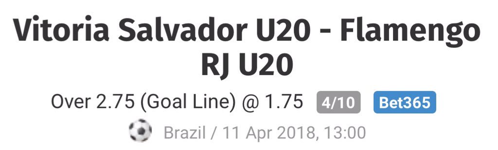 Swagccer's tweet image. Copa du Brazil 🇧🇷 U20

Play with this for a good #inplay bet or pre-match.

Good luck! ⚽️
#bettingbetter