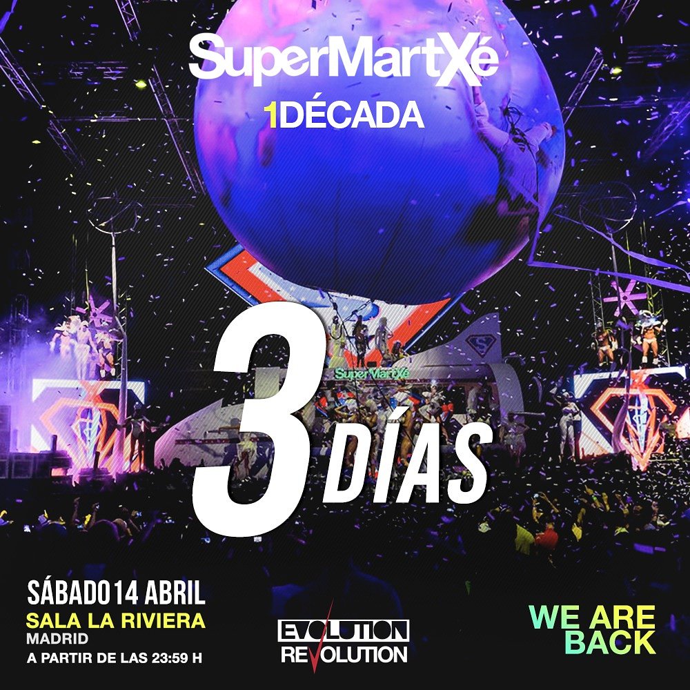 SuperMartXeWT's tweet photo. ¡TAN SÓLO 3 DÍAS! 💣💥
► Entradas Anticipadas aquí: https://t.co/OHNuXy9Tmf 
👉 Venta física: Correos España
☏ Info y Reservas: 677 77 12 12

⚫️ We Are Back ⚫️ 
▪️Sábado 14 de abril La Riviera▪️
🅔🅥🅞🅛🅤🅣🅘🅞🅝 ⓇⒺⓋⓄⓁⓊⓉⒾⓄⓃ https://t.co/XCcx54Qmc3