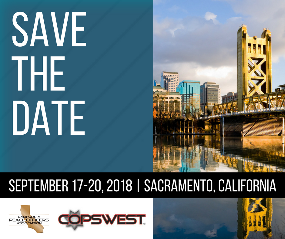 CalPeaceOfficer's tweet photo. Save the date! #copswest #copswest18 #california https://t.co/oJEudD07Xa