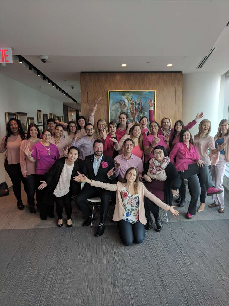 PitschVanina's tweet photo. #PwCProud that we are celebrating inclusion and showing our support against Bullying, Discrimination, Homophobia, Transphobia, and Transmisogyny by wearing pink! @PwC_Canada  Are you wearing pink today? #GLEE #Ally #DayofPink #DiversityandInclusion https://t.co/dyxWF61J4P