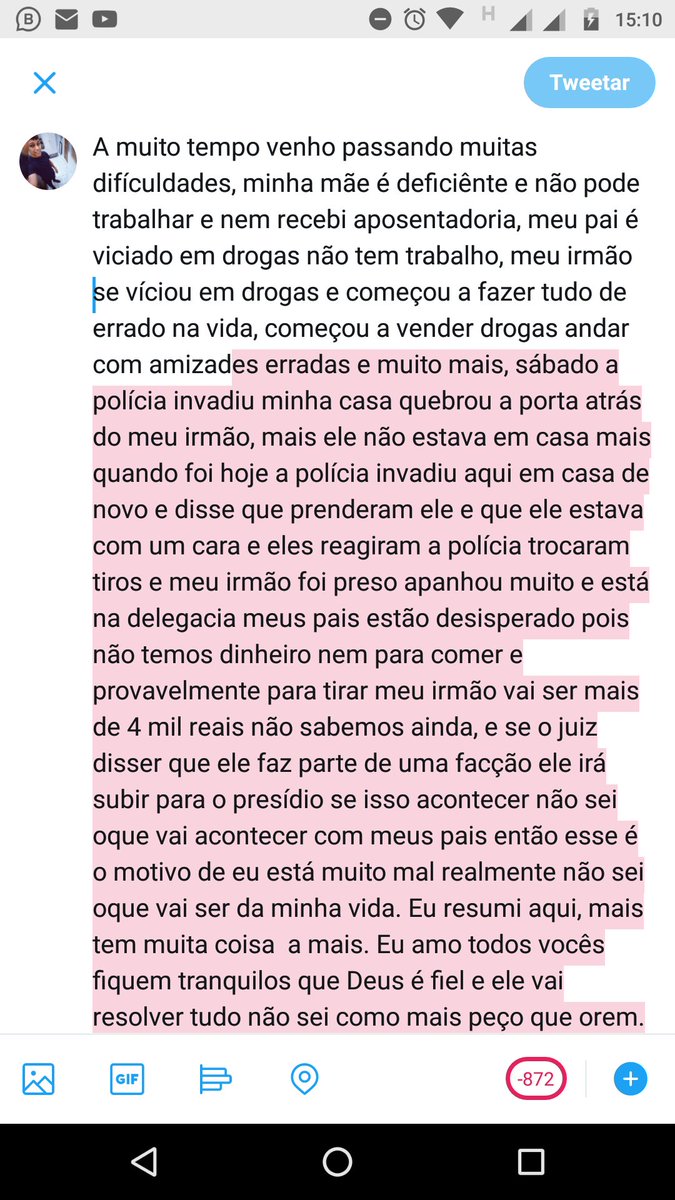 Não queria falar mais vai ser necessário !!