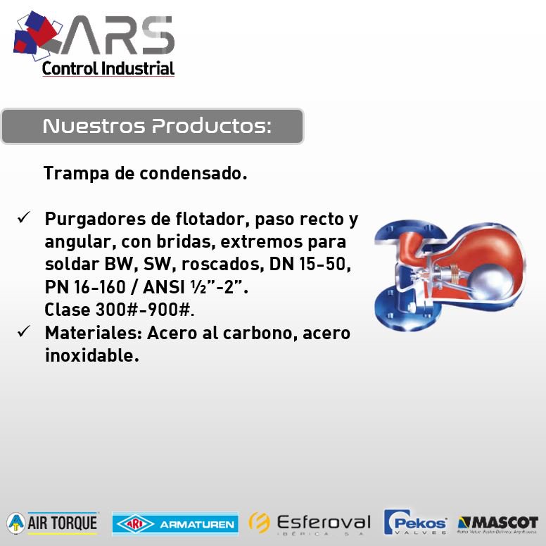Nuestras trampas de condensado tipo flotador
Son ideales para descarga del condensado a la temperatura de ebullición. Además poseen:
•Válvula de retención incorporada 
•Eliminación de condensados sin contra-presión.
•Regulador termostático
#SteamTrap #TrampaDeCondensado #valv