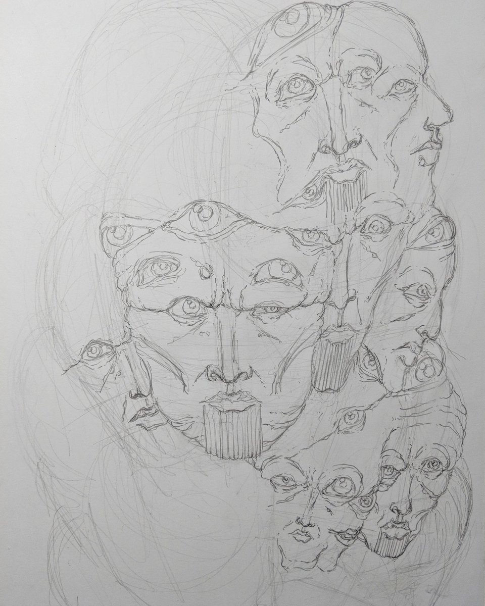 _XavierHart's tweet photo. Multi-headed weirdo WIP

#art #drawing #illustration #sketch #wip #workinprogress #weird #multipleheads #darkart #darkartist https://t.co/GYYlRRpfbb