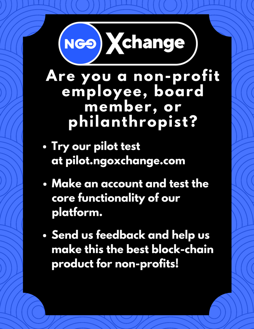 NGOXchange's tweet photo. We are creating a platform specifically for the non-profit sector. We want to get as much feedback from non-profit professionals as possible! Come try out the new, more efficient way, to do non-profit finance.

https://t.co/NAhzeWs1zK https://t.co/IDBVJqABT8