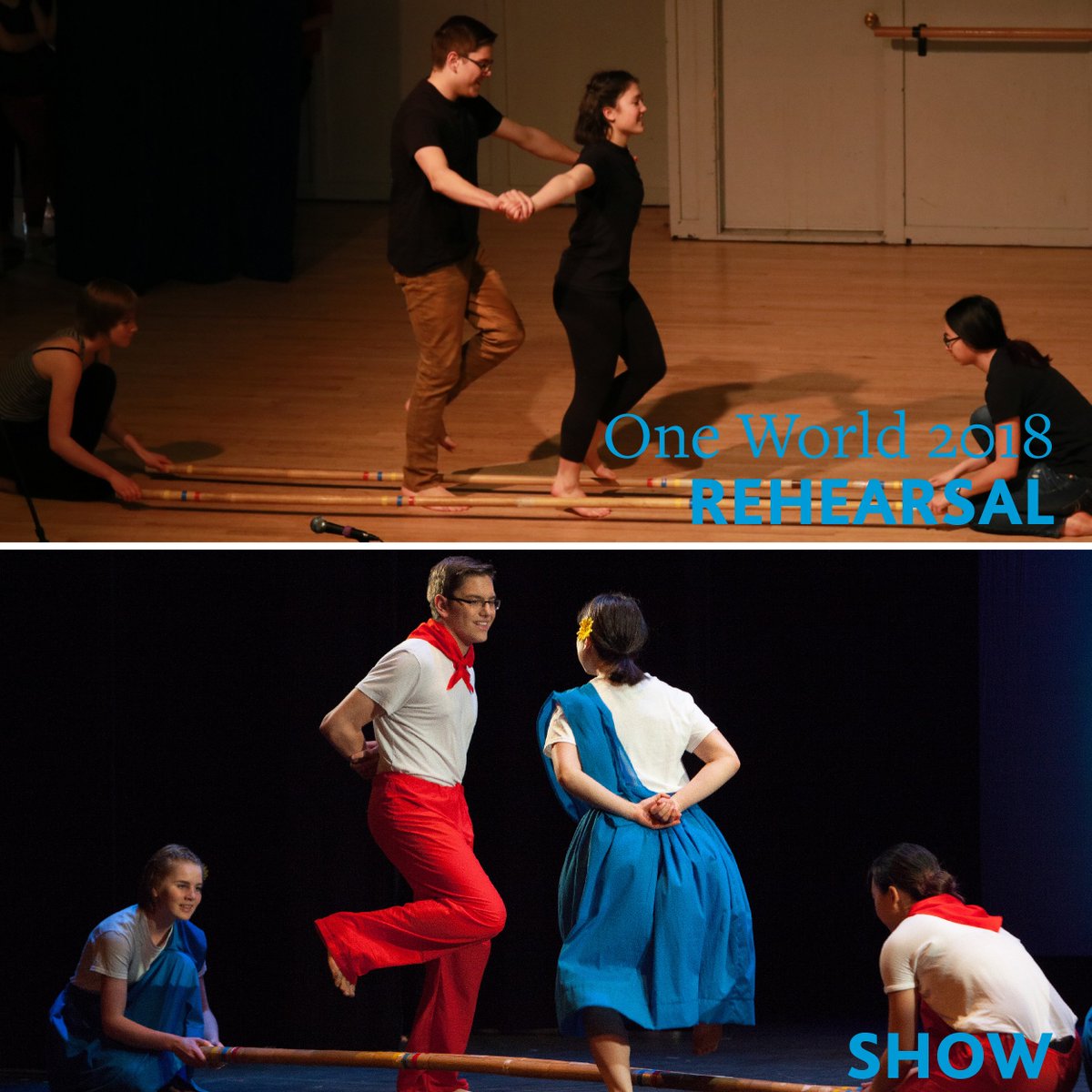 PCUWC's tweet photo. #OneWorld2018 Before and After #3: Tinikling https://t.co/SL8J5xej1Y