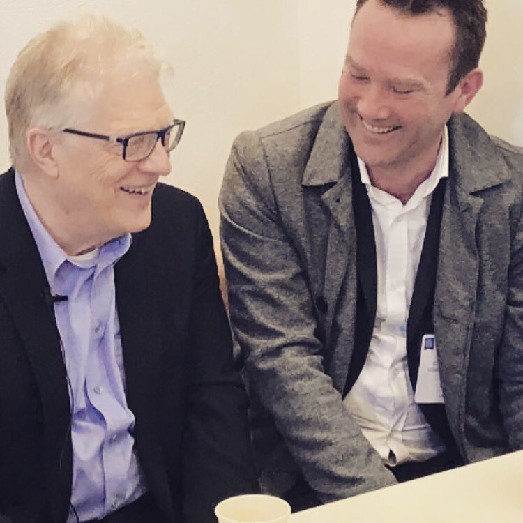 roald_v's tweet photo. «Soft-talk» with Sir Ken Robinson at London Book Fair #sirkenrobinson #fagbokforlaget #LondonBookFair #Education #Policydialogue #books https://t.co/GYK5mLvCTH