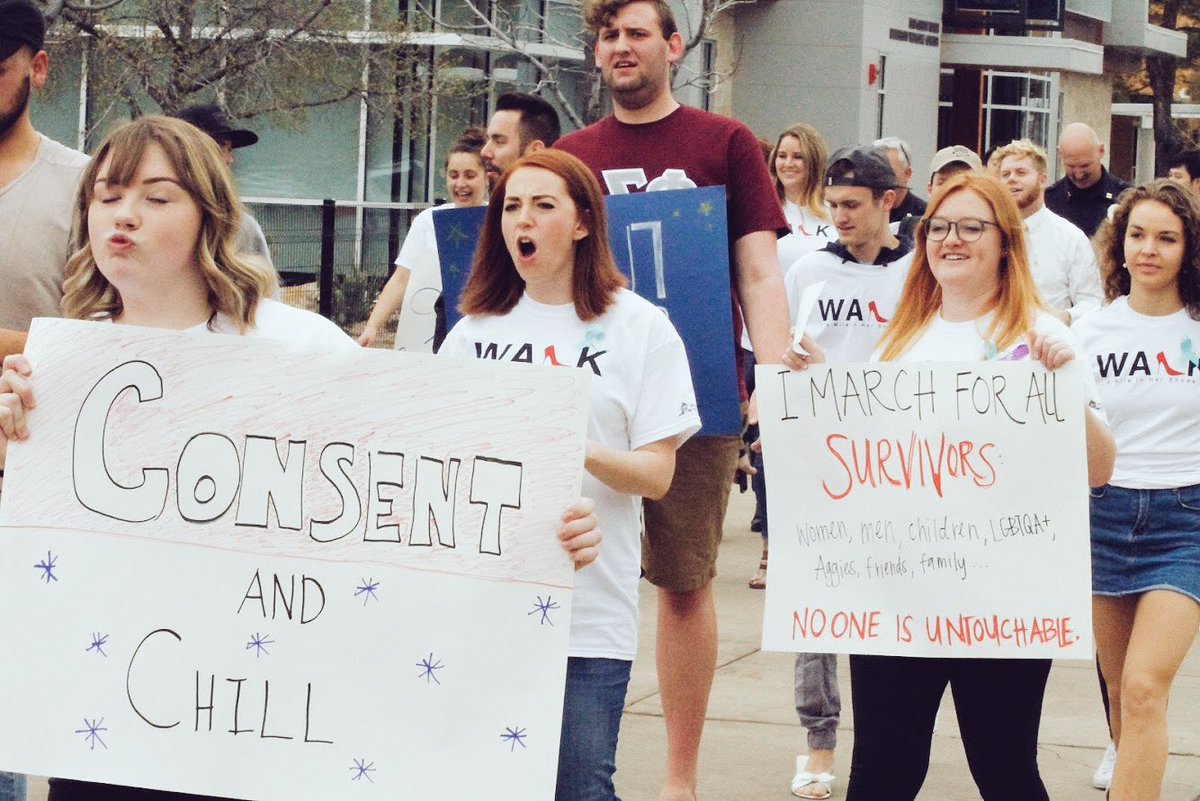 USUAggies's tweet photo. 👠Walk a Mile in Her Shoes 👠 

Aggies raising awareness about causes + impacts of sexual violence against women. https://t.co/AcAt9uTDvb