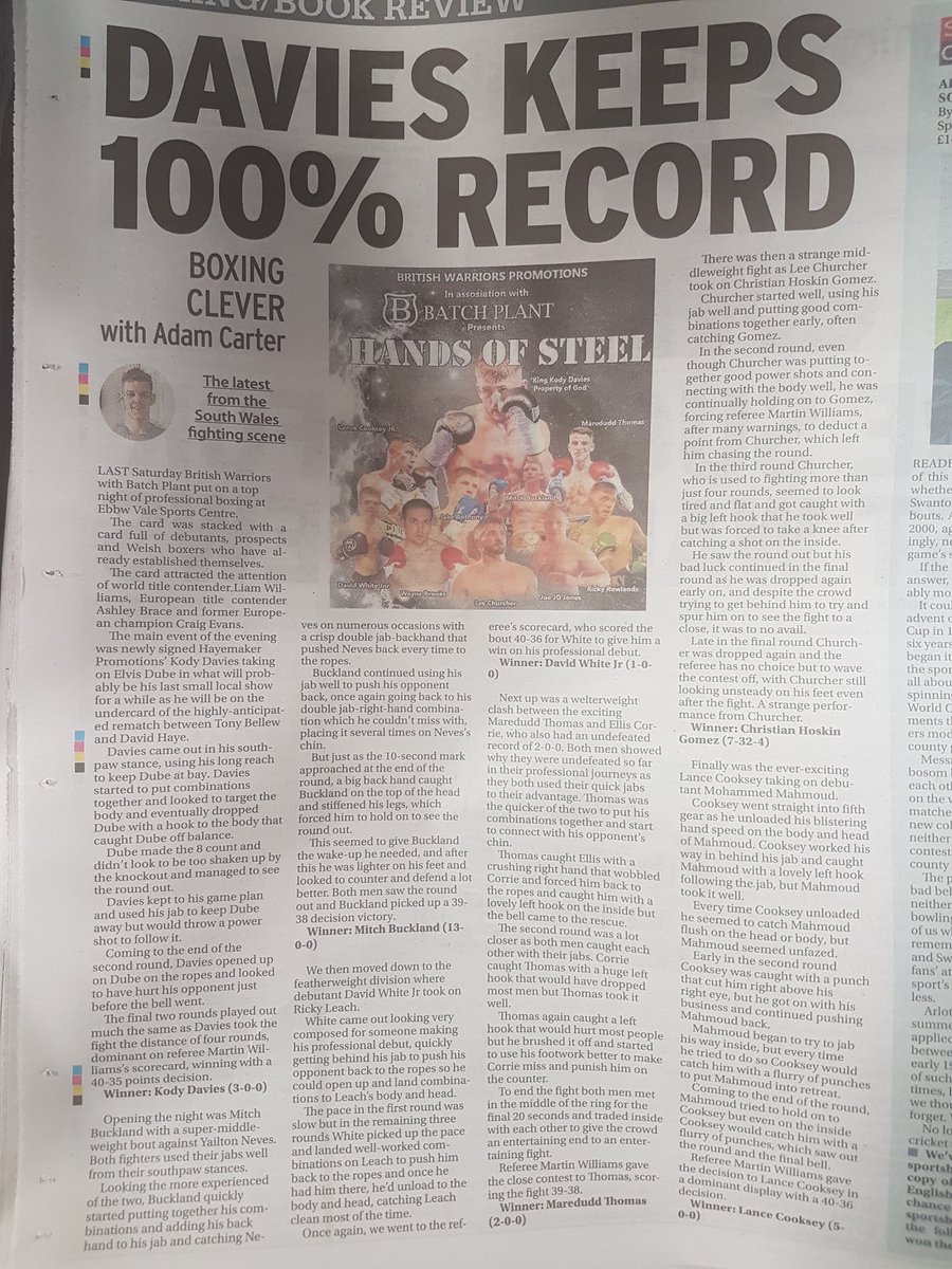 Adam_carter92's tweet photo. Today's column is on last weekend's Hands Of Steel show In Ebbw Vale! #BoxingClever https://t.co/1HnzPhI9nC