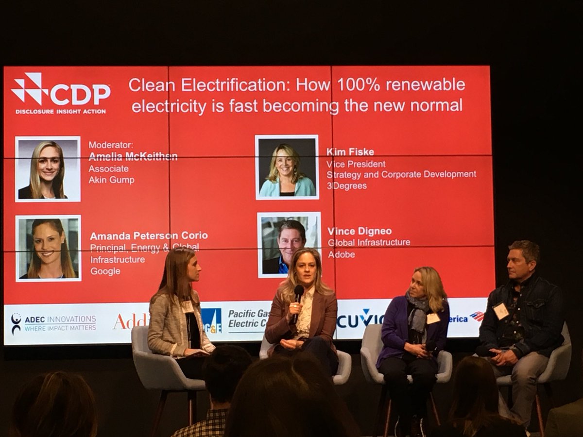 My colleague Amanda Peterson Corio speaks about @Google hitting 100% #renewable #energy at @CDP #USSummit. #ClimateAction #DisclosureWorks