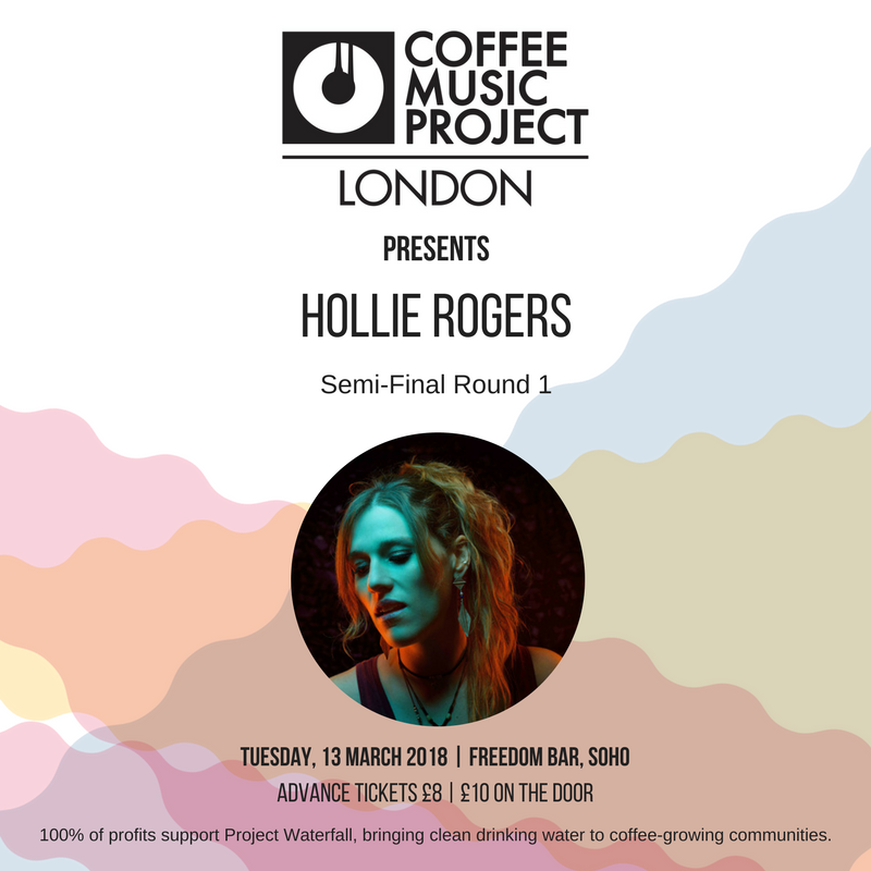 HollieRMusic's tweet photo. 7 days til final of the @coffeemusicpro Comp! @229 April 18th. Amazing line-up, great cause: @projectwaterf. Support hugely appreciated! Tix: https://t.co/XttkgvjzgR Code for £5 tix for friends/family - DM me for deets. https://t.co/7r5mrl7Cq6 
#cmpldn2018 @cameosessions https://t.co/eSleMsFzZF