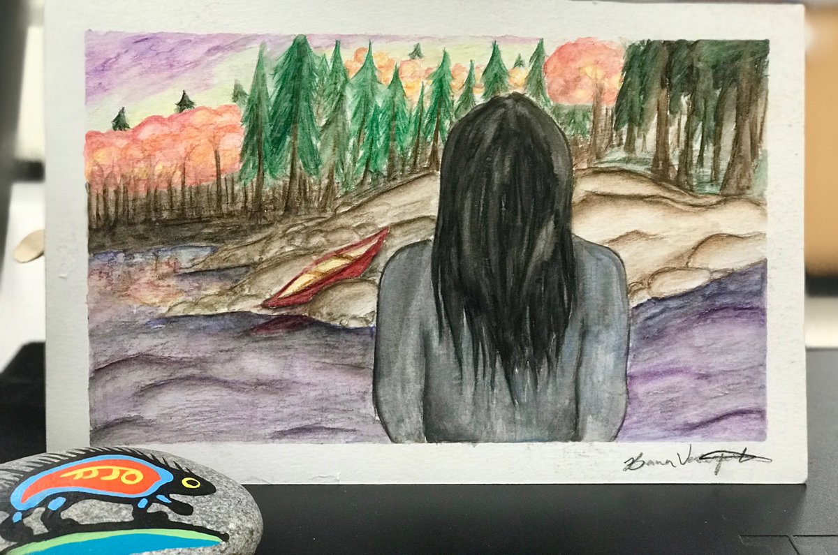 Been away from class for a bit...and came back to this beautiful water colour piece given to me by one of my Art students as a gift.  She was so inspired and affected by this scene in the movie #IndianHorse  #beautiful @IndianHorseFilm #next150