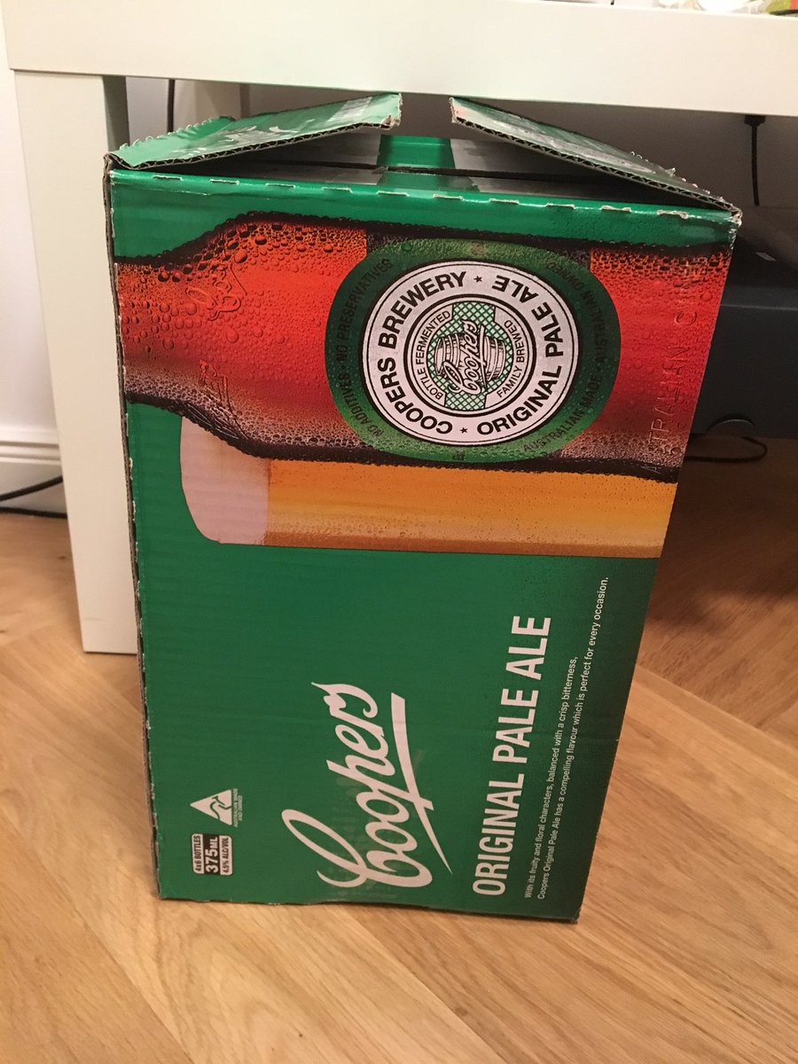 chrisrgh's tweet photo. Australian beer #Coopers just arrived at my home 😁...”You can take the girl out of the country, but you can't take the country out of the girl” @JeffRConnolly @KRitchie @NicoletteBarn #MissYou #Coolcomms https://t.co/V2OVw8GqHh