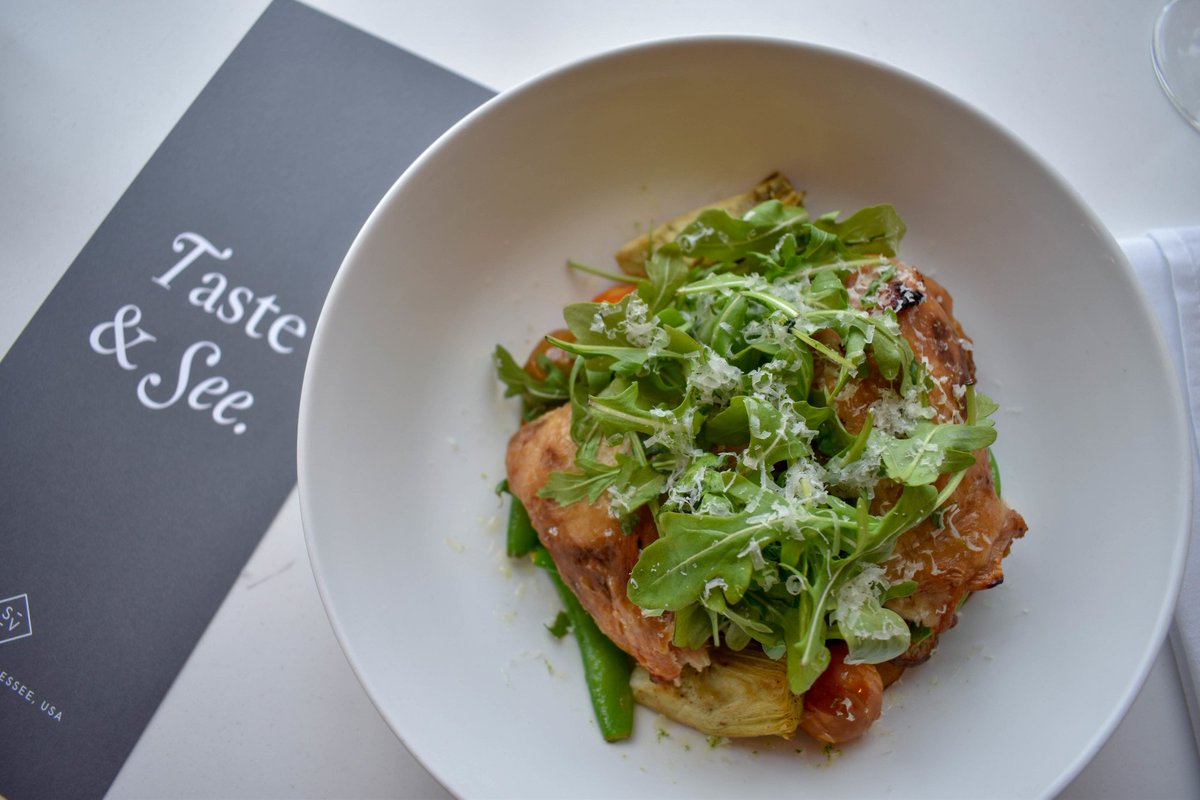 Eat your greens! There are veggies under those crispy chicken thighs somewhere.